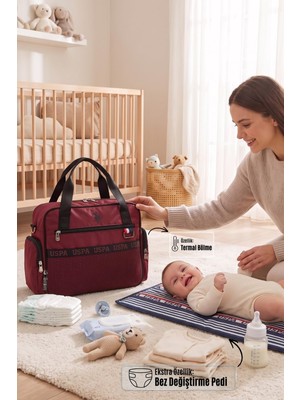 Velora U.s. Polo Assn 21599 Anne Bebek Bakım Çantası Bordo