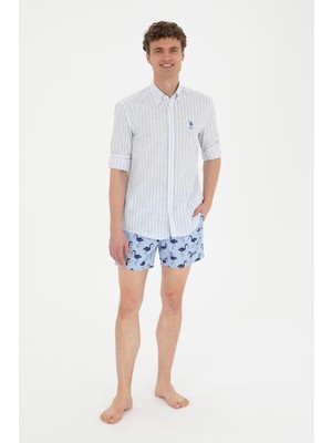 Velora U.s. Polo Assn. Erkek Açık Mavi Deniz Şortu 50282921-VR003, L