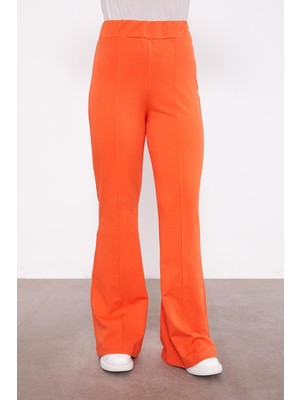 Velora Levidor Geniş Paça Beli Lastikli Spor Pantolon V6634, 3, 410019, Oranj, Kadın
