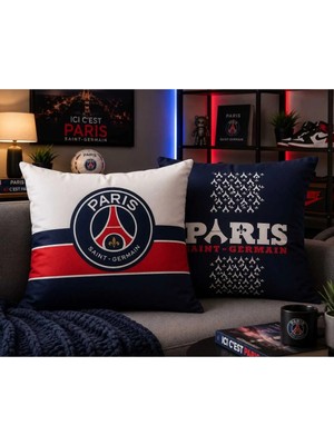 Zorlu Tekstil Paris Saint-Germain Tasarım Dekoratif Minder Kılıfı 60*60 Çift Taraflı