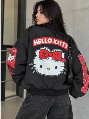 Semesia Oversize Hello Kitty Bomber Ceket