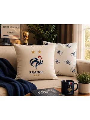 Zorlu Tekstil Fff Fransa Temalı Dekoratif Kırlent Kılıfı 60*60 Çift Taraflı