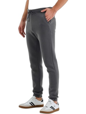 Velora Slazenger Varıous Erkek Cepli Dar Paça Koyu Gri Eşofman Altı
