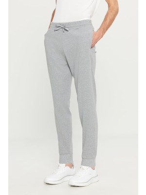 Velora Ac&co Altınyıldız Classics Erkek Gri Melanj Pamuklu Standart Fit Beli Bağlamalı Desenli Yan Cepli Eşofman Altı 2xl