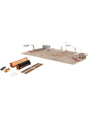 Velora Jada Toys Hızlı ve Öfkeli Tren Sahnesi - Diorama 2 Nano Model Araba (Dodge Charger ve Toyota Supra), Tren ve Hızlı ve Öfkeli Filminin Final Yarış Sahnesi Için Aksesuarlar Dahil, 8 Yaş ve Üzeri