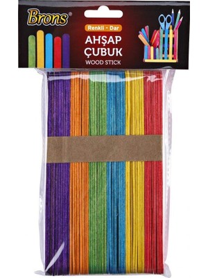 Velora Brons Renkli Dar Ahşap Çubuk 50’li Paket - BR-902