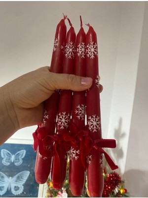 Horizon 2027 Yılbaşı 3 Adet Kırmızı Şamdan Mum Candlestick Candle New Year Christmas