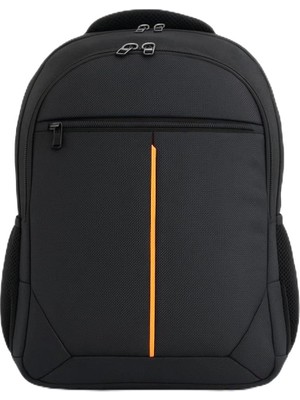 Velora 3 Bölmeli Okul Sırt Çantası (Laptop Bölmeli) Siyah-Turuncu 2121