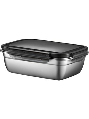 Velora 304 Çelik 1800 ml Yemek Meyve Et Buzdolabı Beslenme Saklama Kabı MT111-18