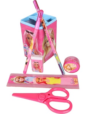 Velora Barbie Full Metal Kalemlık Masaüstü Organizer Kırtasiye Seti, Metal, Tek Ebat