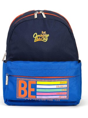 Velora Cambridge Polo Club Be Happy Ön Cepli Unisex Çocuk Anaokulu Çantası Lacivert