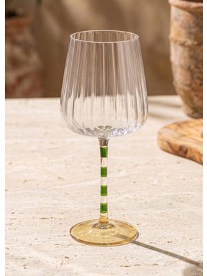 Velora [marka] Şarap Kadehi Yeşil Sarı 600 ml