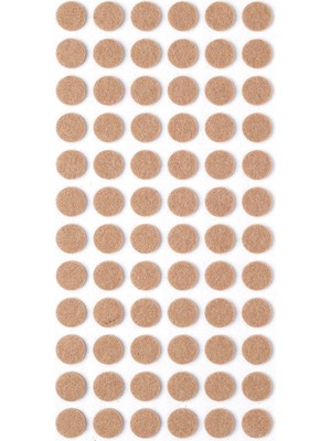 Velora Kahverengi 72 Adet Yapışkanlı Sandalye, Masa, Koltuk Altı Parke Koruma Keçesi, Yuvarlak, 1,5 cm