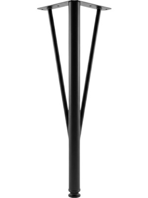 Velora Üçgen Siyah Metal 41 cm Mobilya Ayağı Sehpa Için Dayanıklı Metal Mobilya Ayağı Ayakları