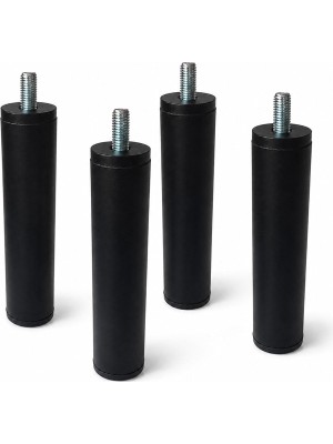 Velora Metal Ayak Siyah 4 Adet 12 cm Mobilya Baza Sehpa Dolap Masa Ayağı M8 Civatalı Modern Tasarım