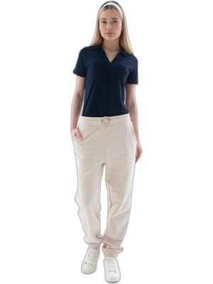 Velora Fashion Friends Pamuklu Comfort Fit Normal Bel Lastikli Paça Eşofman Altı Bayan Eşofman Altı 25Y0214K1