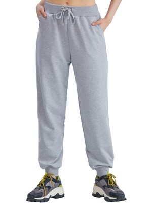 Velora Ludemon Matiate Kadın Penye Eşofman ALTI%25COTTON/%70POLYESTER%5ELASTAN (Gri, Xl)