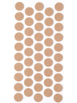 Velora Kahverengi 48 Adet Yapışkanlı Sandalye, Masa, Koltuk Altı Parke Koruma Keçesi, Yuvarlak, 2 cm
