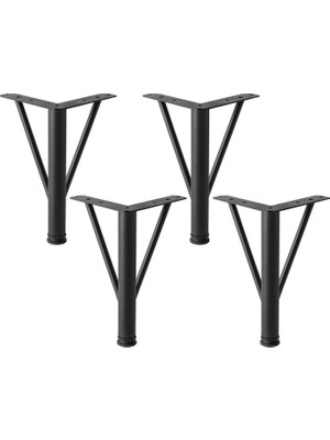 Velora Üçgen Siyah 4 Adet Metal 20 cm Mobilya Ayağı Modern Koltuk Kanepe Dayanıklı Tv Ünite Ayağı Ayakları