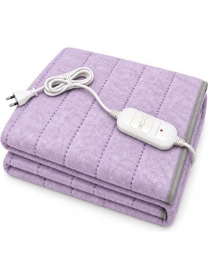 Velora Çift Kişilik Elektrikli Battaniye 120X160 Cm, 80W, 2 Kademeli Isı (Mor)