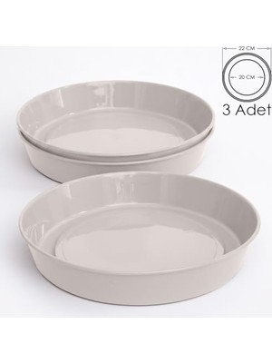 Velora Saksı Tabağı Klasik Tabak Parlak Plastik Altlık (Beyaz, 20CM)