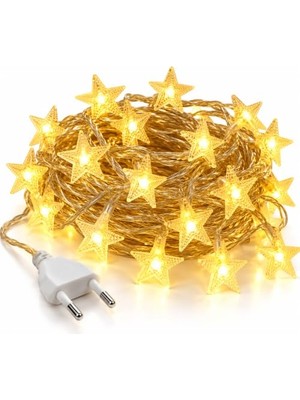 Velora Aee® Yıldızlar 5 Metre 50 LED Gün Işığı Şerit Led, Fişli Dekorasyon Işığı,yılbaşı Ağacı ve Parti Süsleme Lambası          [enerji Sınıfı A]