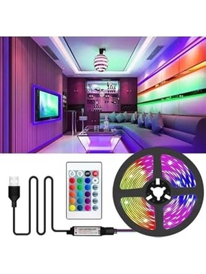 Velora Bluelight Samsung LED 3 Metre USB Tv LED Rgb,çok Renkli,