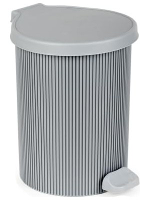 Velora Porsima 0706 Still 10 Litre Pedallı Iç Kovalı Çöp Kovası – Antrasit Yuvarlak Banyo ve Mutfak Çöp Kovası