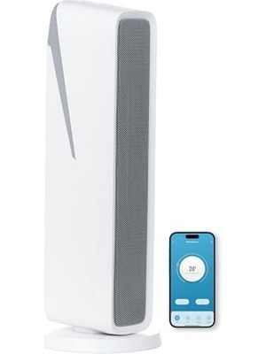 Velora Xenon Smart Fanlı Isıtıcı 2000W Akıllı Isıtıcı Wi-Fi Mobil Kontrollü Kule Tipi Ptc Seramik Çocuk Kilidi ve Devrilme Korumalı Salınımlı X7440