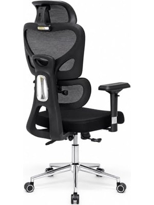 Velora Zeon Büro Ofis Sistemleri // Comfort Ultra Black 4d Krom Kol Yönetici Koltuğu Ofis Çalışma Koltuğu