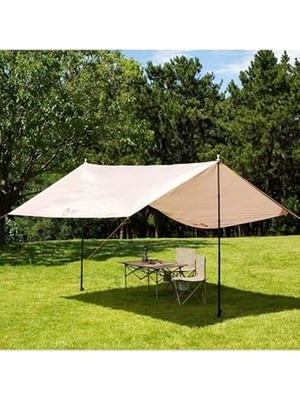 Velora Su Geçirmez Dayanıklı Piknik Kamp Sahil Plaj Güneşlik Koruyucu Tente Gölgelik Çadır 500X300 cm Tek Ebat Bej