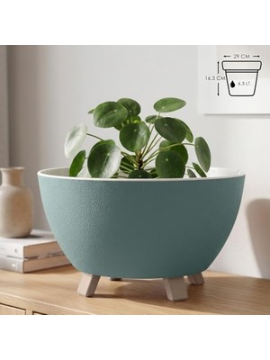 Velora Sora Saksı Süzgeçli Ayaklı Delikli Plastik Aranjman Sukulent Saksısı (Yeşil, 6.3 Litre)