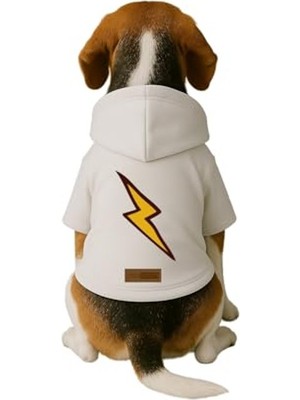 Esplendor Beyaz Kapüşonlu Polarlı Köpek ve Kedi Hoodie, Elbise Modeli