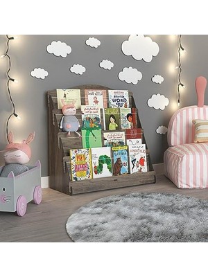 Esplendor Lucky Montessori Ahşap Çocuk Odası 4 Raflı Kitaplık (Ceviz)