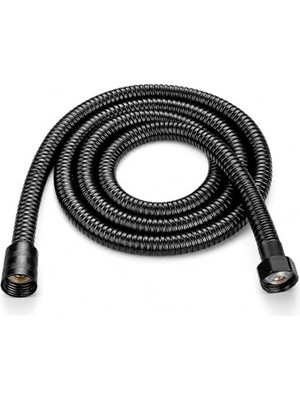 Velora Alper Banyo Premium Siyah Duş Hortumu 150 Cm, Epdm Esnek ve Dayanıklı Duş Başlığı Hortumu, Siyah Banyo Duş Hortumu, Su Kaçağına Karşı Güvenli Bağlantılı Modern Tasarım