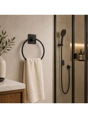 Esplendor Yuvarlak Paslanmaz Metal Havluluk ile Şık Banyo Aksesuarı