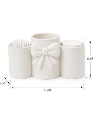 Esplendor Fiyonk Detaylı 3'lü Makyaj Organizeri, 19X9X7 cm