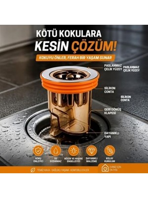 Velora Gider Kokusu ve Böcek Önleyici Gider Kapağı, Duş ve Lavabo Için Geri Akış Önleyici Plastik Yer Süzgeci Kapağı
