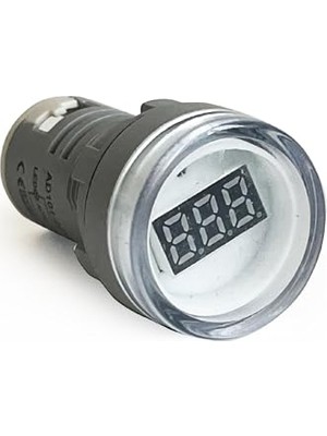 Velora Mini Dijital Voltmetre 22MM Ac 60-500V LED Beyaz Işık
