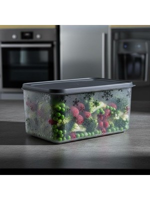 Esplendor 3150 ml Kapasiteli Kapaklı No Frost Saklama Kabı, Silikon Contalı