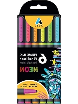 Esplendor Neon Renkli Fineliner Kalem Seti, 6'lı Ince Uçlu
