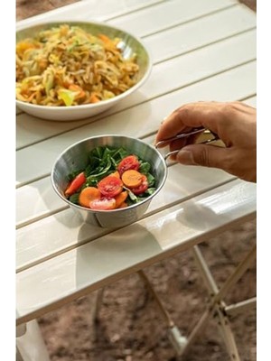 Esplendor 275 ml Kapasiteli Katlanabilir Çelik Kamp Kasesi, Taşınabilir ve Ölçekli