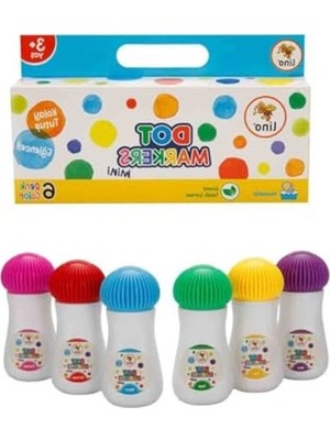 Esplendor Mini Dot Markers Seti, 6'lı Yıkanabilir Renkli Kalemler, Eğlenceli