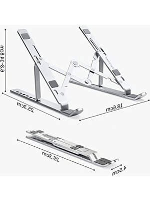 Esplendor Siyah Katlanır Laptop ve Tablet Standı, Ayarlanabilir Yükseklik