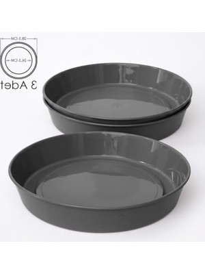 Esplendor Parlak Plastik Saksı Altlığı, 26.5 cm Antrasit