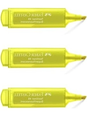 Esplendor Faber-Castell Textliner 46 Fosforlu Kalem, Şeffaf Gövde, Sarı, 3 Adet