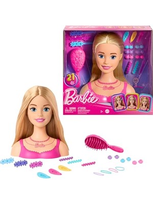 Esplendor Barbie Bebek Şekillendirme Kafası, 20 Renkli Aksesuarlı Sarı Saç, Saç Şekillendirme Için Bebek Kafası