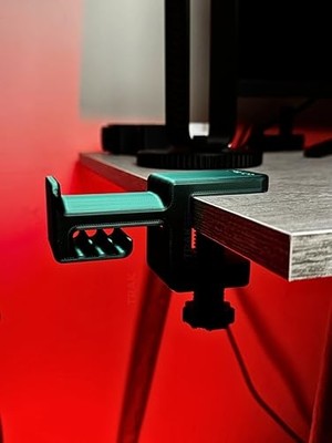 Esplendor Siyah-Yeşil Asılabilir Kulaklık Standı | 3D Premium Tasarım | Gamer Masa Kenarı Aksesuarı | Greenstorm Limited Edition