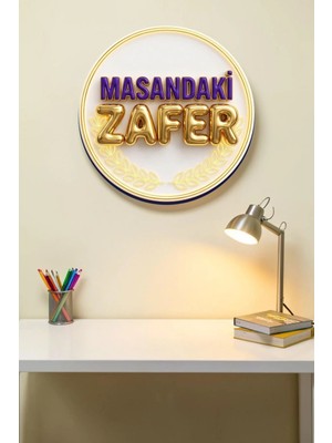 Nod Yuvarlak Ahşap Mdf Motivasyon Tablosu, Öğrenci Sınav Hazırlık Çalışma Odası & Sınıf Duvar Dekoru