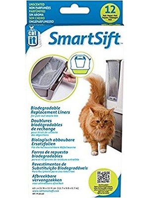Esplendor Smart Sift Kedi Tuvaleti Için Biyolojik Olarak Çözünebilir Altlıklar, 40 x 25 x 22 Cm, 12'li Paket